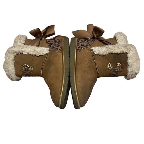 Juicy Couture Palisades brown faux suede and leopard print boots with faux fur - Picture 5 of 9